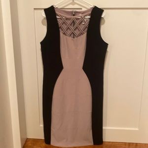 COPY - Joseph Ribkoff black  and taupe sleeveless dress size 14 lined